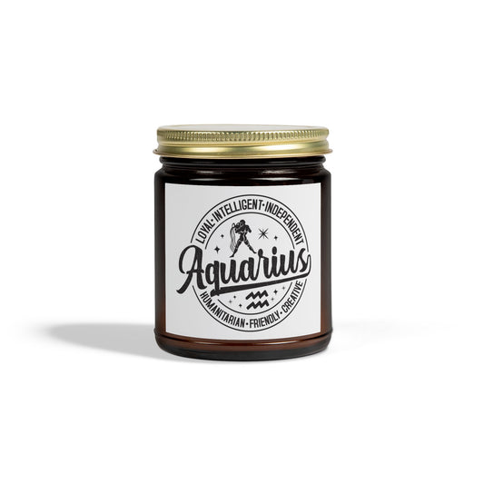 Zodiac Aquarius Candle, Gift for Astrology Lovers, Home Fragrance, Meditation, Birthday Gift