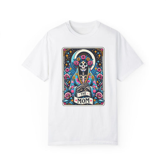‘The Mom’ Floral Skeleton Unisex Garment-Dyed T-Shirt for Mother's Day