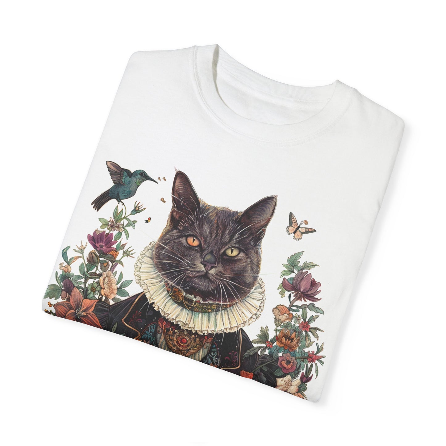 Vintage Cat Floral Unisex T-Shirt - Whimsical Design for Animal Lovers