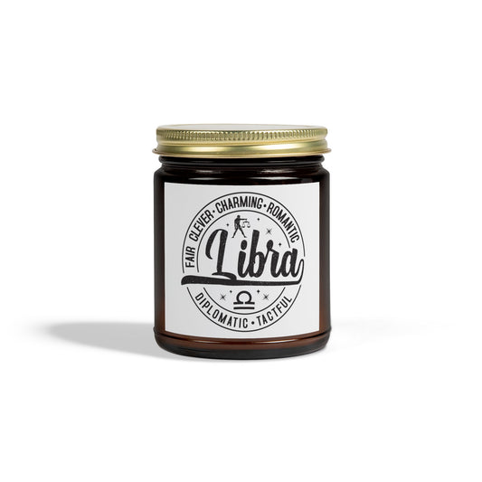 Libra Scented Candles | Charming Coconut Apricot Wax | Zodiac Candle Gift, Home Fragrance, Aromatherapy, Birthday Gift, Astrology