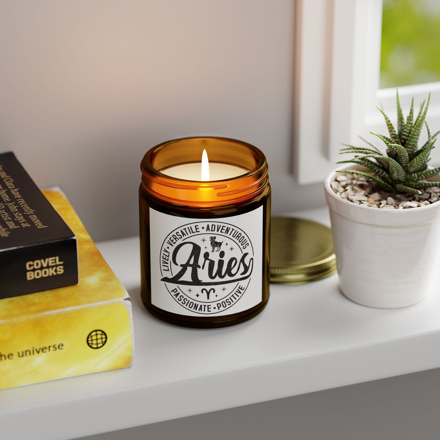 Aries Zodiac Scented Candle, Perfect for Astrological Gifts, Home Decor, Relaxation, Birthday Celebrations, Positive Vibes