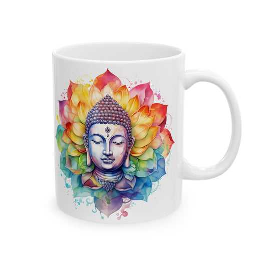 Colorful Flower Mandala Ceramic Mug - 11oz & 15oz for Coffee Lovers