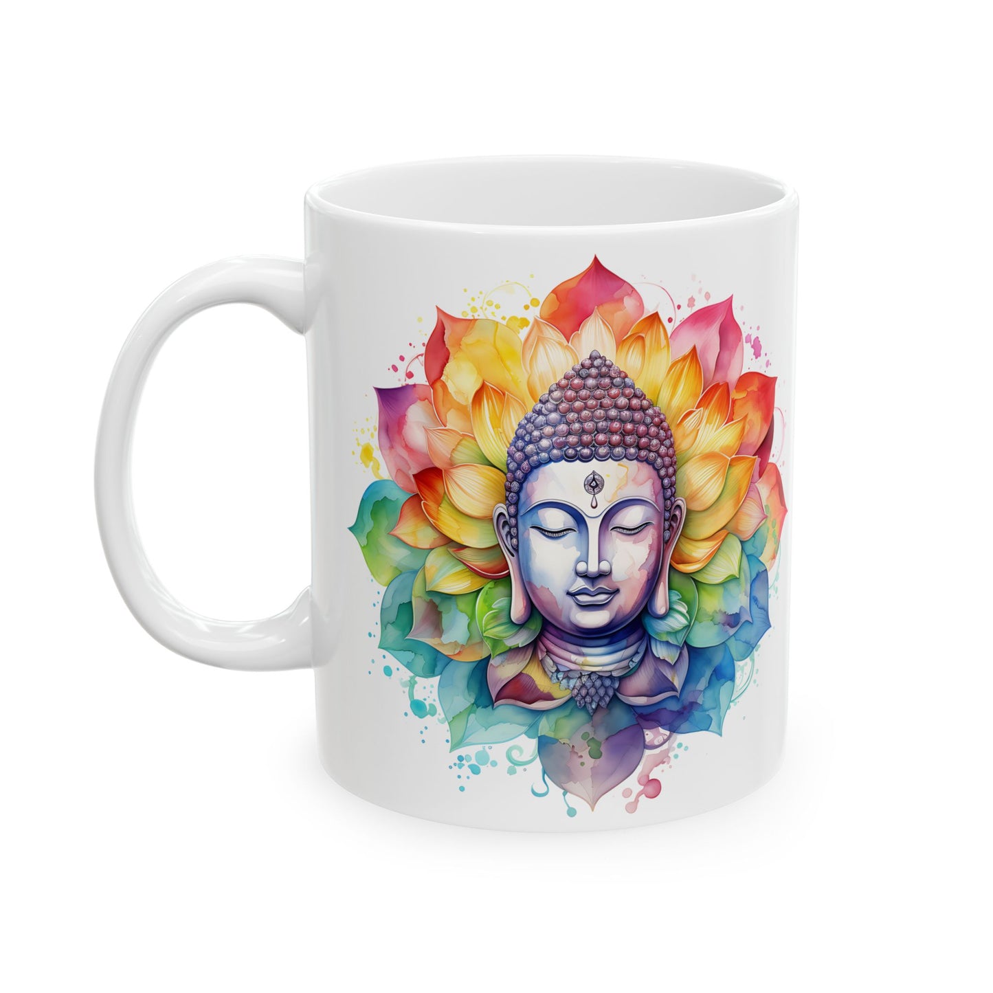 Colorful Flower Mandala Ceramic Mug - 11oz & 15oz for Coffee Lovers
