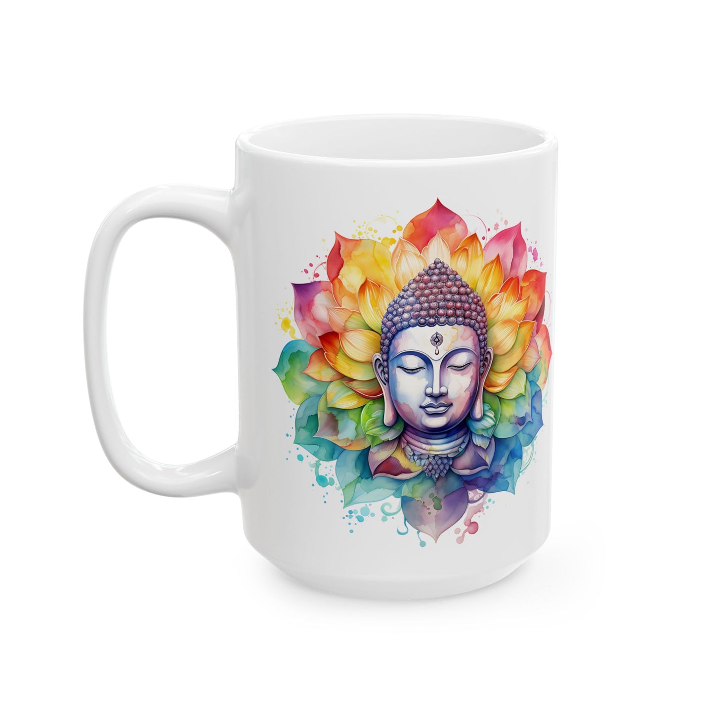 Colorful Flower Mandala Ceramic Mug - 11oz & 15oz for Coffee Lovers