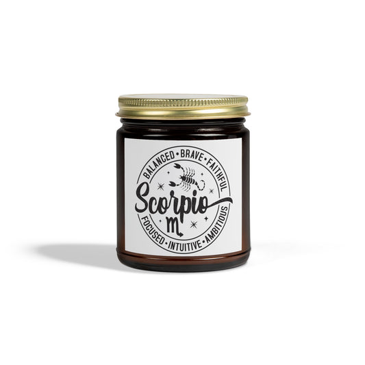 Scorpio Zodiac Scented Candle | Aromatherapy Gift for Astrology Lovers | Balanced, Brave, Faithful | Cozy Home Decor, Gift Set, Self-Care,