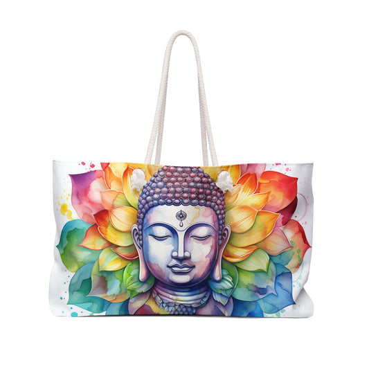 Buddha Floral Weekender Bag - Colorful Travel Tote for Yoga & Relaxation