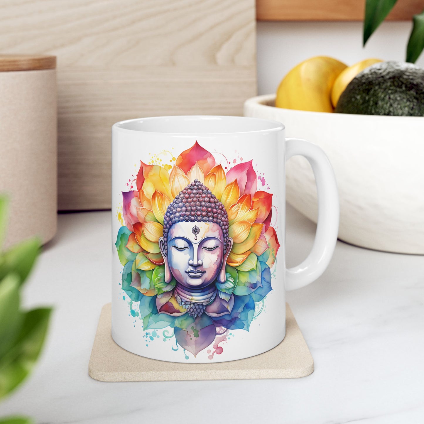 Colorful Flower Mandala Ceramic Mug - 11oz & 15oz for Coffee Lovers