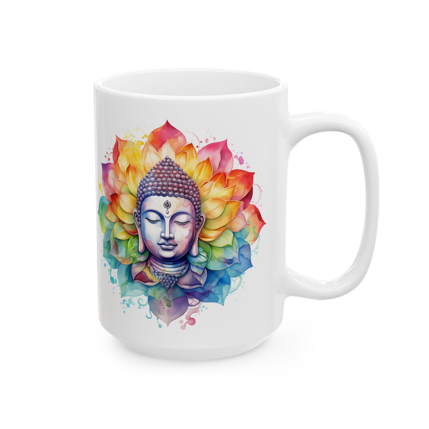 Colorful Flower Mandala Ceramic Mug - 11oz & 15oz for Coffee Lovers