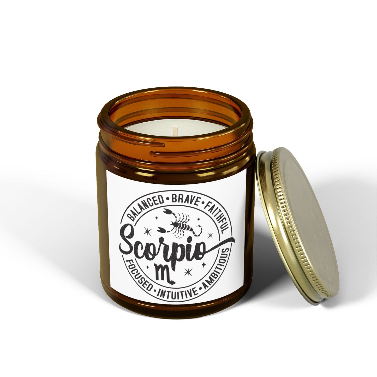 Scorpio Zodiac Scented Candle | Aromatherapy Gift for Astrology Lovers | Balanced, Brave, Faithful | Cozy Home Decor, Gift Set, Self-Care,