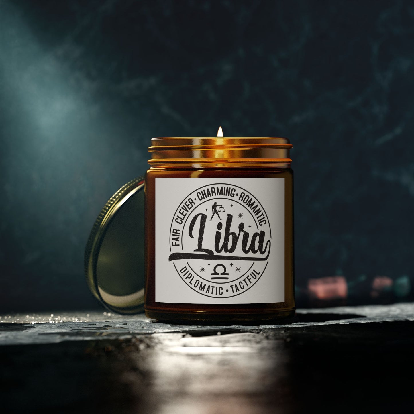 Libra Scented Candles | Charming Coconut Apricot Wax | Zodiac Candle Gift, Home Fragrance, Aromatherapy, Birthday Gift, Astrology