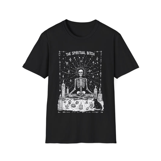 Spiritual Bitch T-Shirt, Unisex Softstyle Tee, Boho Vibes Apparel, Witchy Halloween Top, Unique Gift for Mystical Souls, Spiritual Fashion