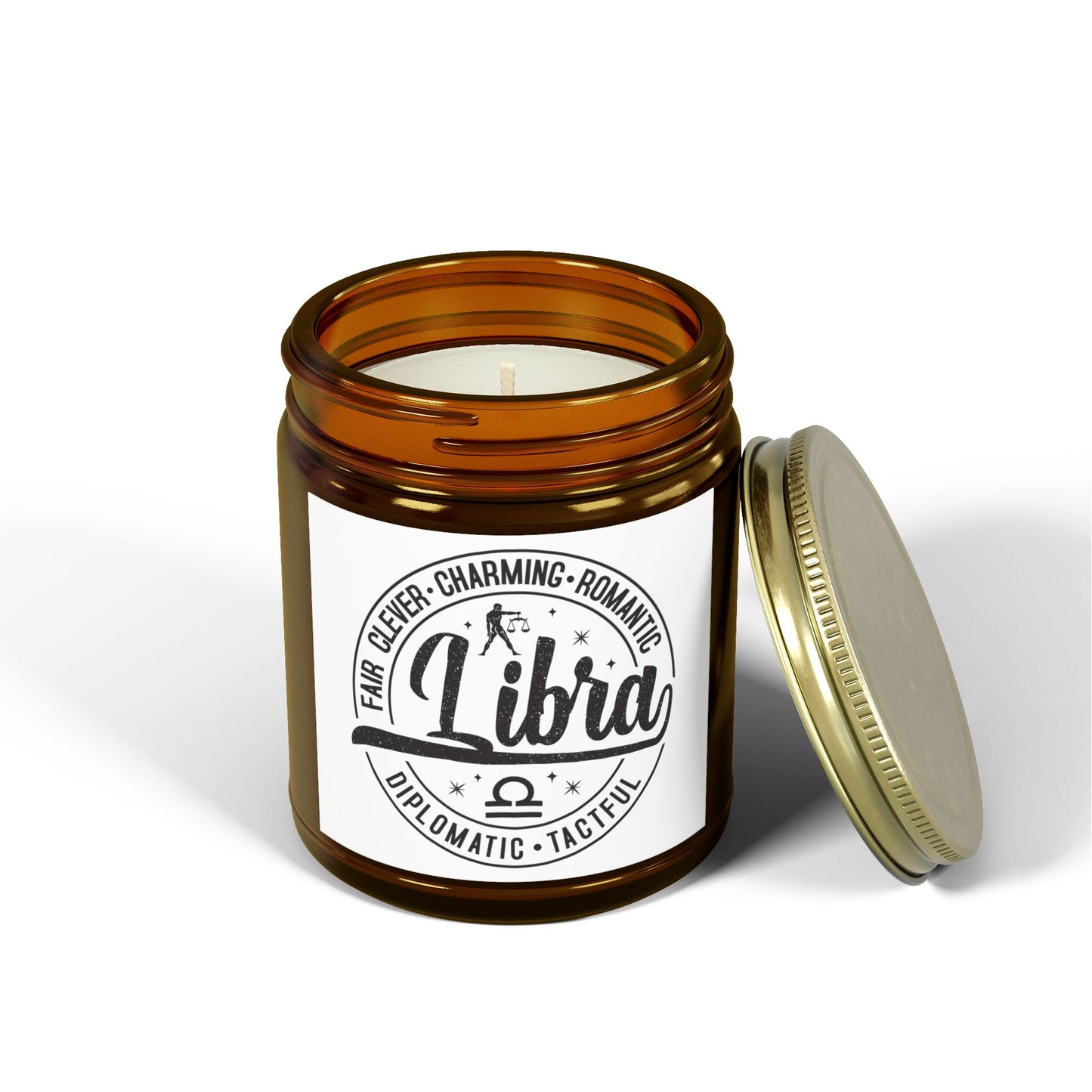 Libra Scented Candles | Charming Coconut Apricot Wax | Zodiac Candle Gift, Home Fragrance, Aromatherapy, Birthday Gift, Astrology