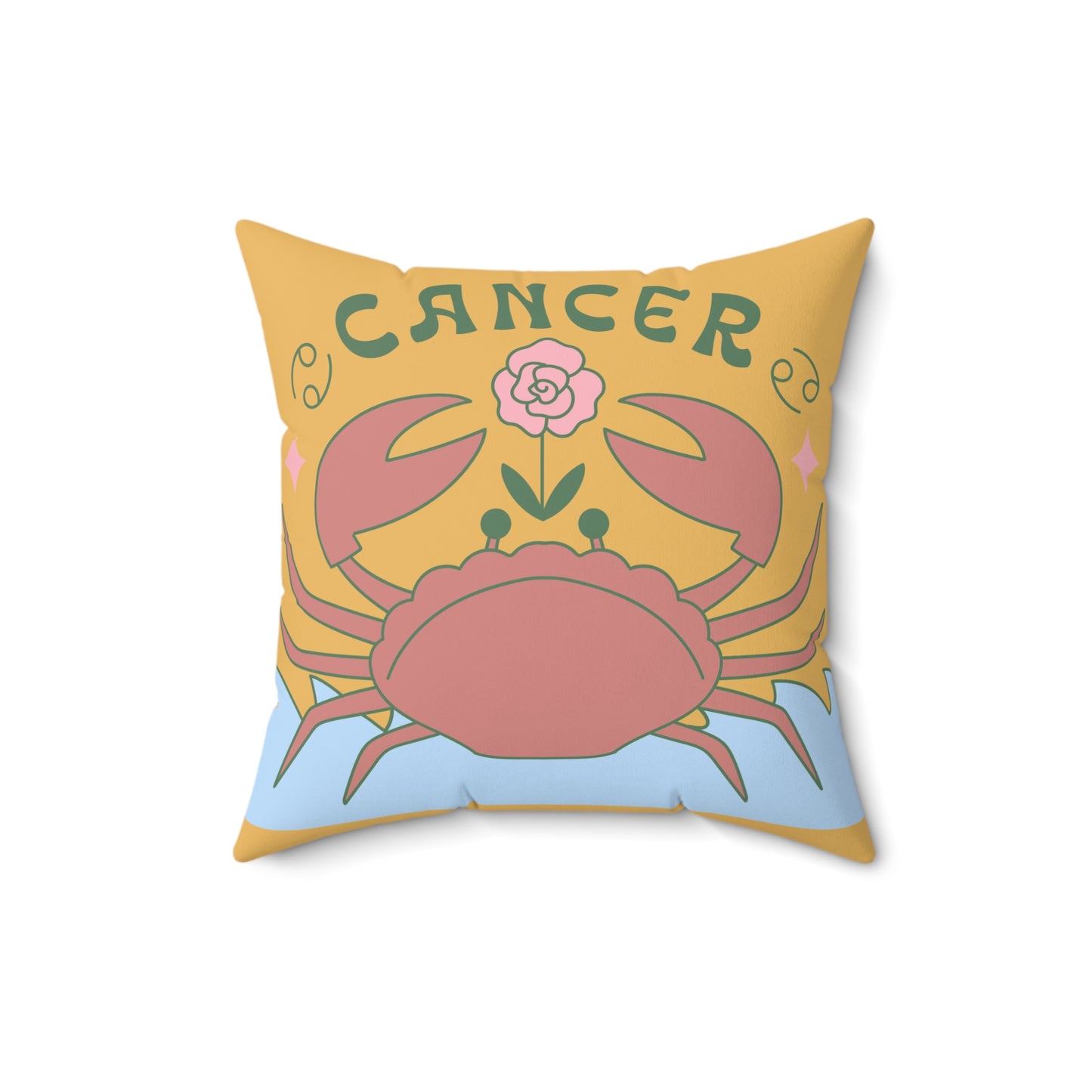 Crab-Style Comfort" Cancer Home Décor Pillow