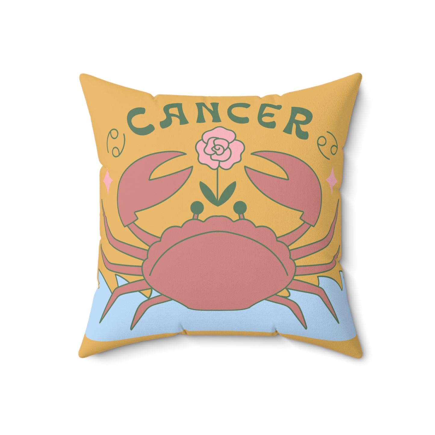 Crab-Style Comfort" Cancer Home Décor Pillow