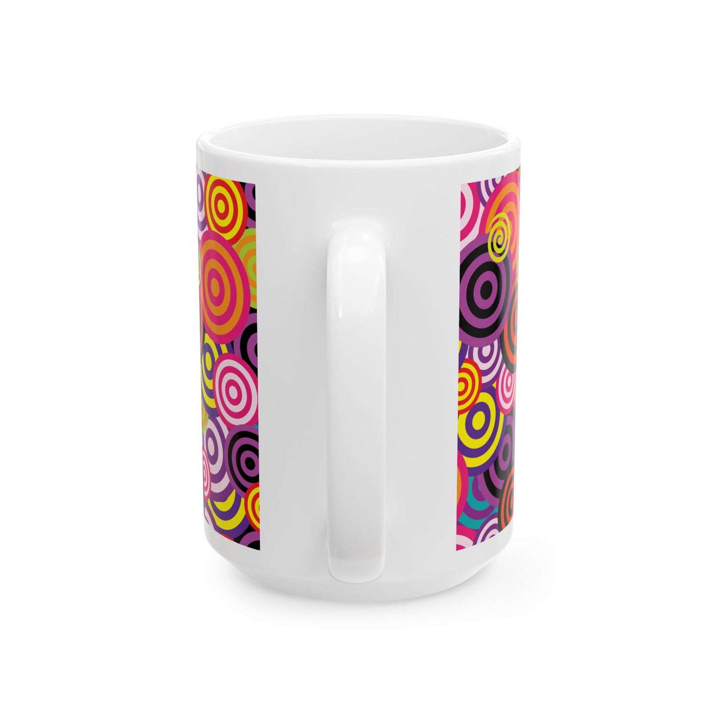 Colorful Circles Classic Ceramic Mug, (11oz, 15oz)