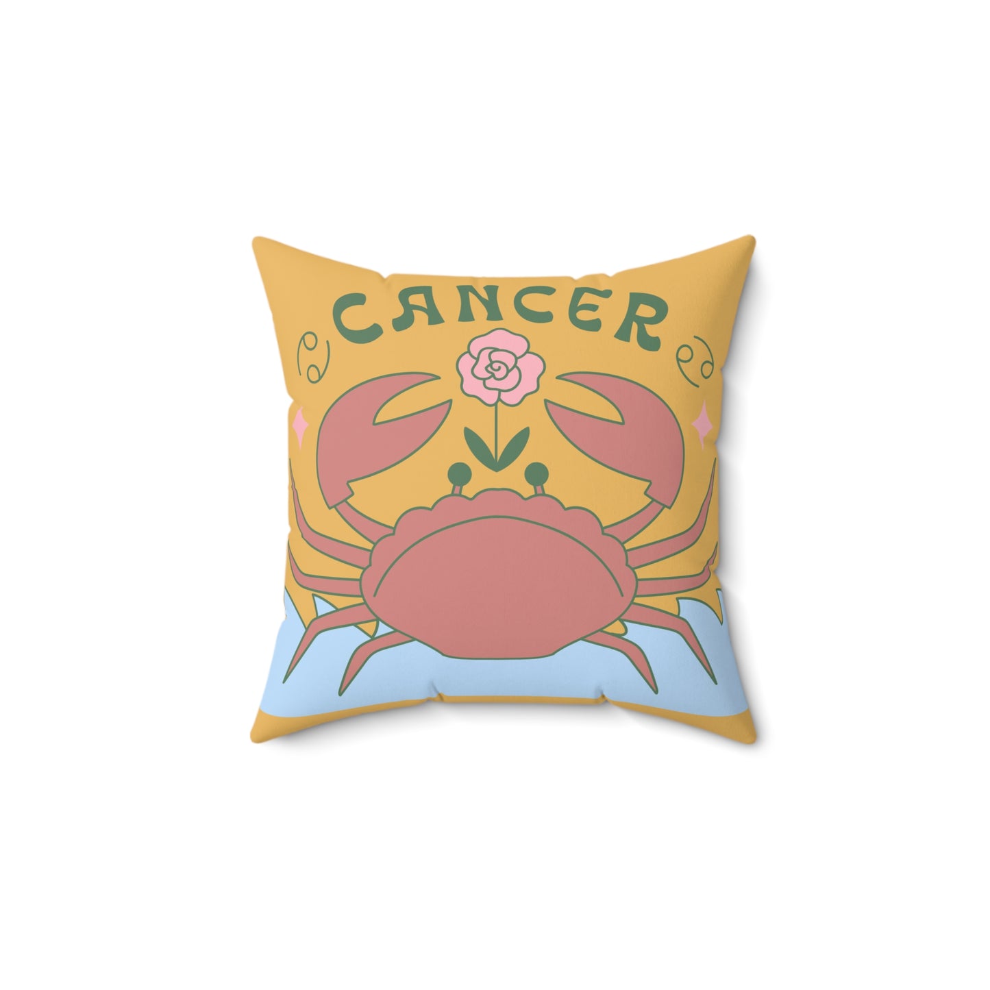 Crab-Style Comfort" Cancer Home Décor Pillow