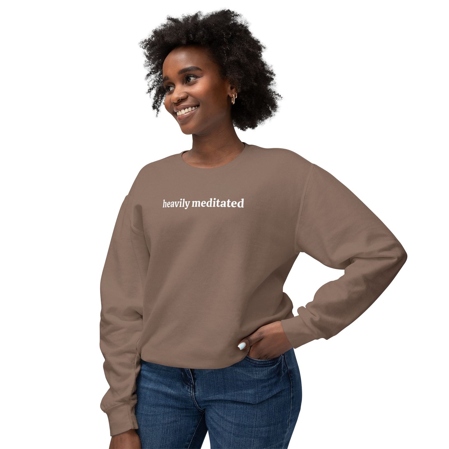 Heavily Meditated Unisex Lightweight Crewneck Sweatshirt