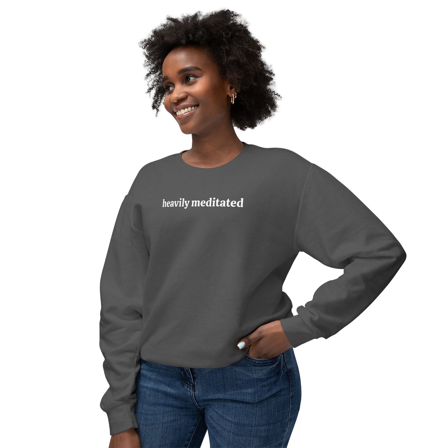 Heavily Meditated Unisex Lightweight Crewneck Sweatshirt