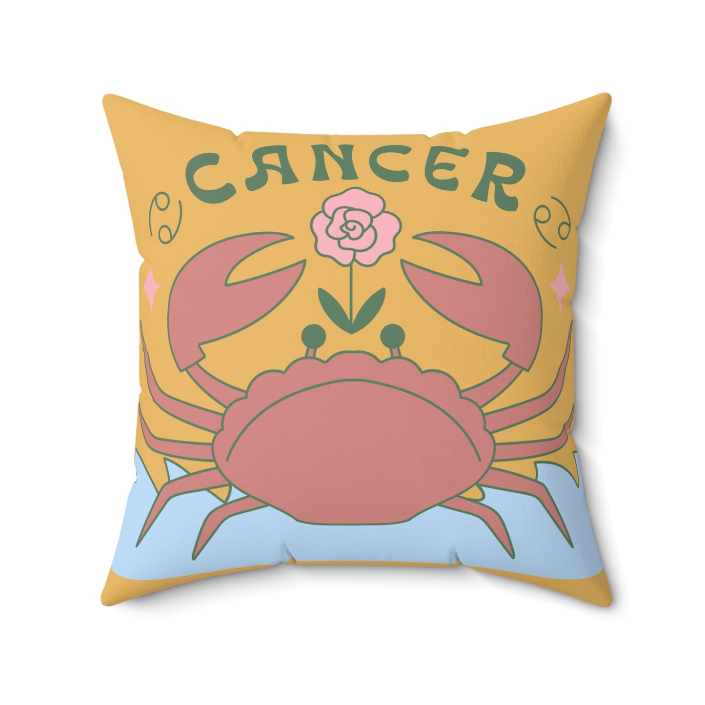 Crab-Style Comfort" Cancer Home Décor Pillow