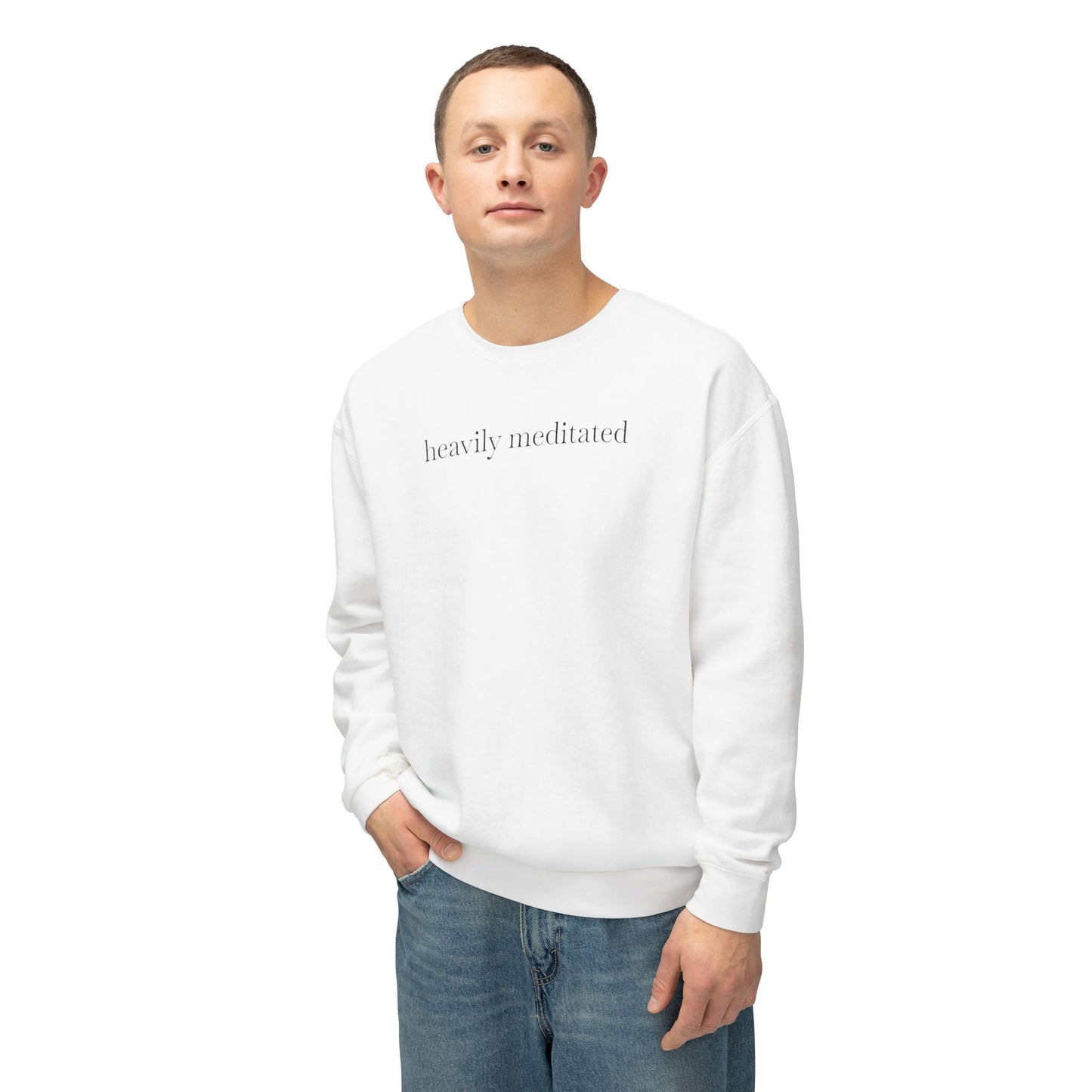 Heavily Meditated Unisex Lightweight Crewneck Sweatshirt