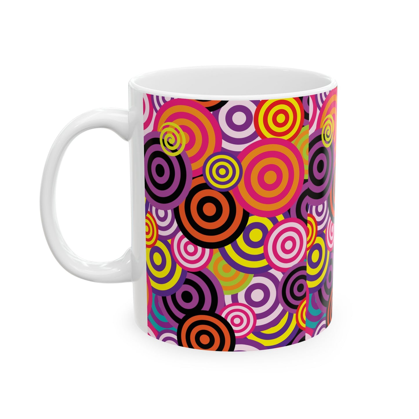 Colorful Circles Classic Ceramic Mug, (11oz, 15oz)