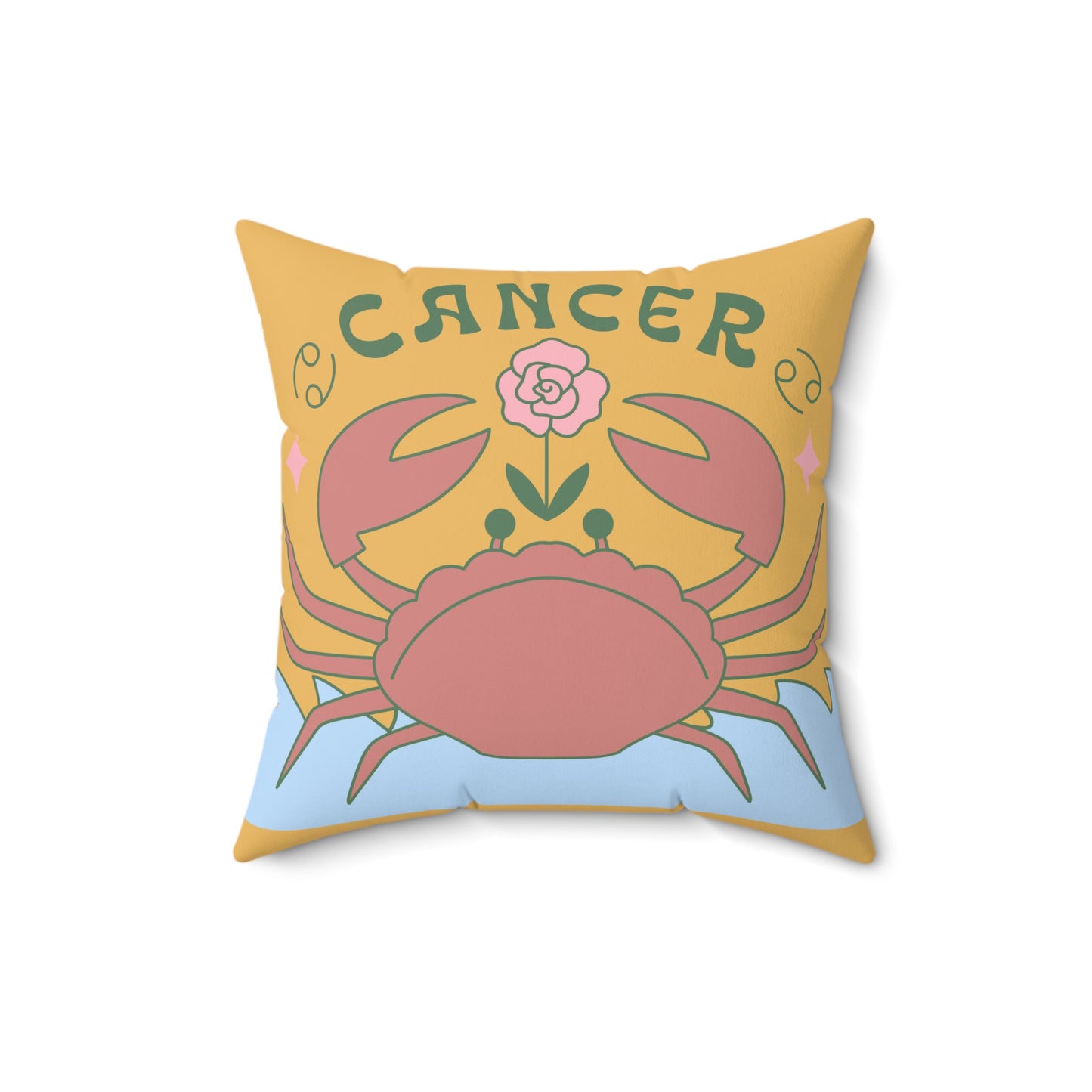 Crab-Style Comfort" Cancer Home Décor Pillow