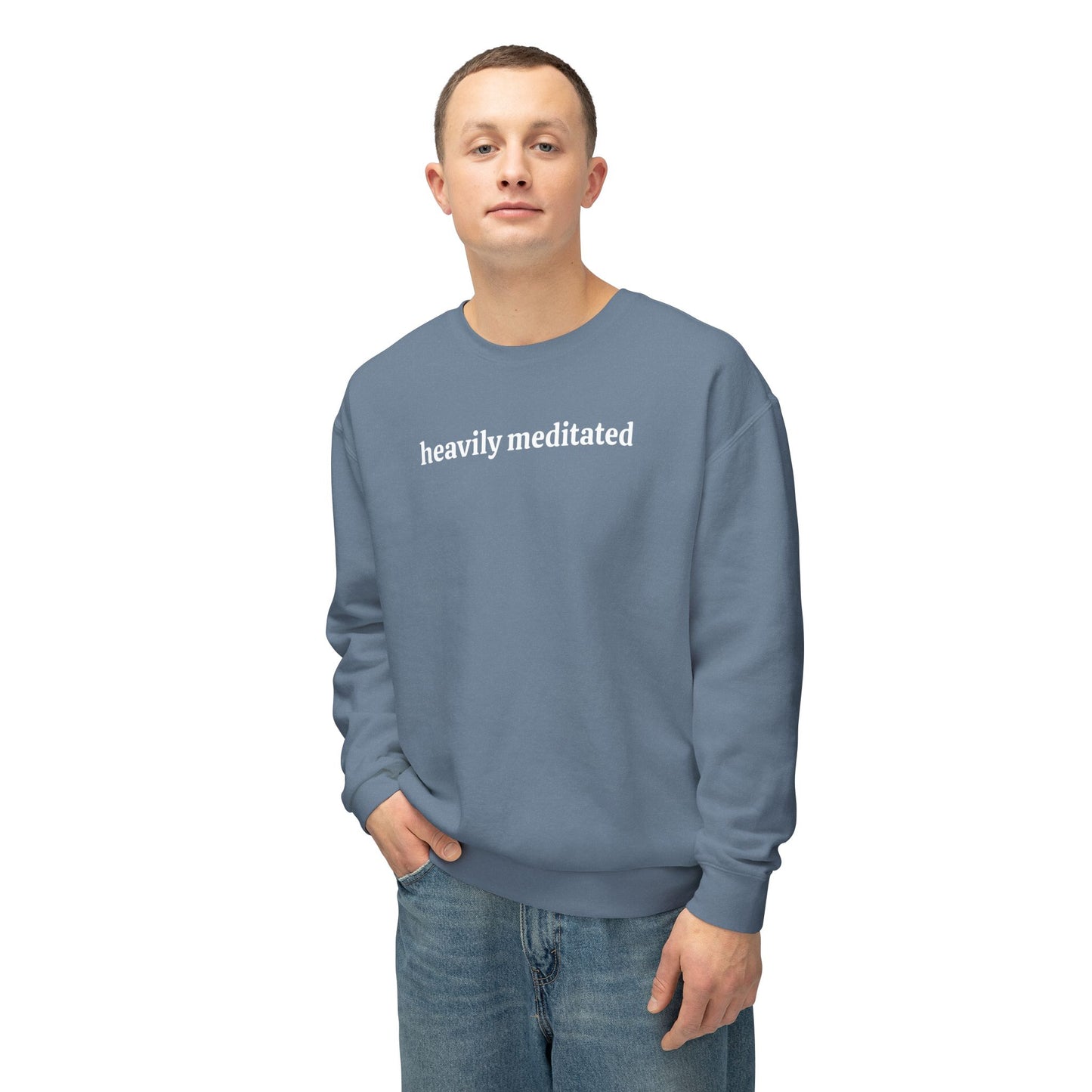 Heavily Meditated Unisex Lightweight Crewneck Sweatshirt