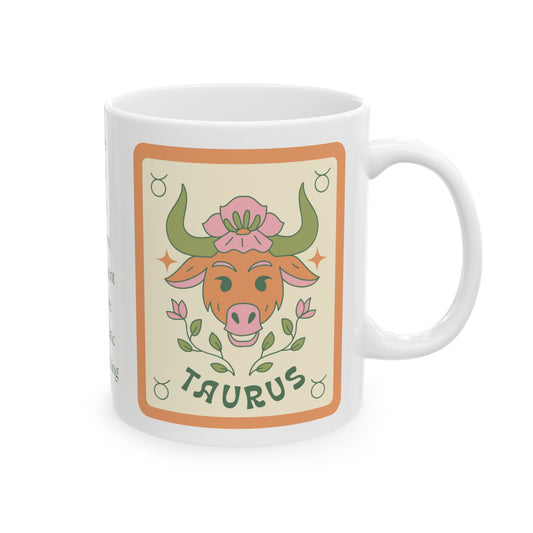 Grounded & Caffeinated Taurus Coffee Mug, (11oz, 15oz)