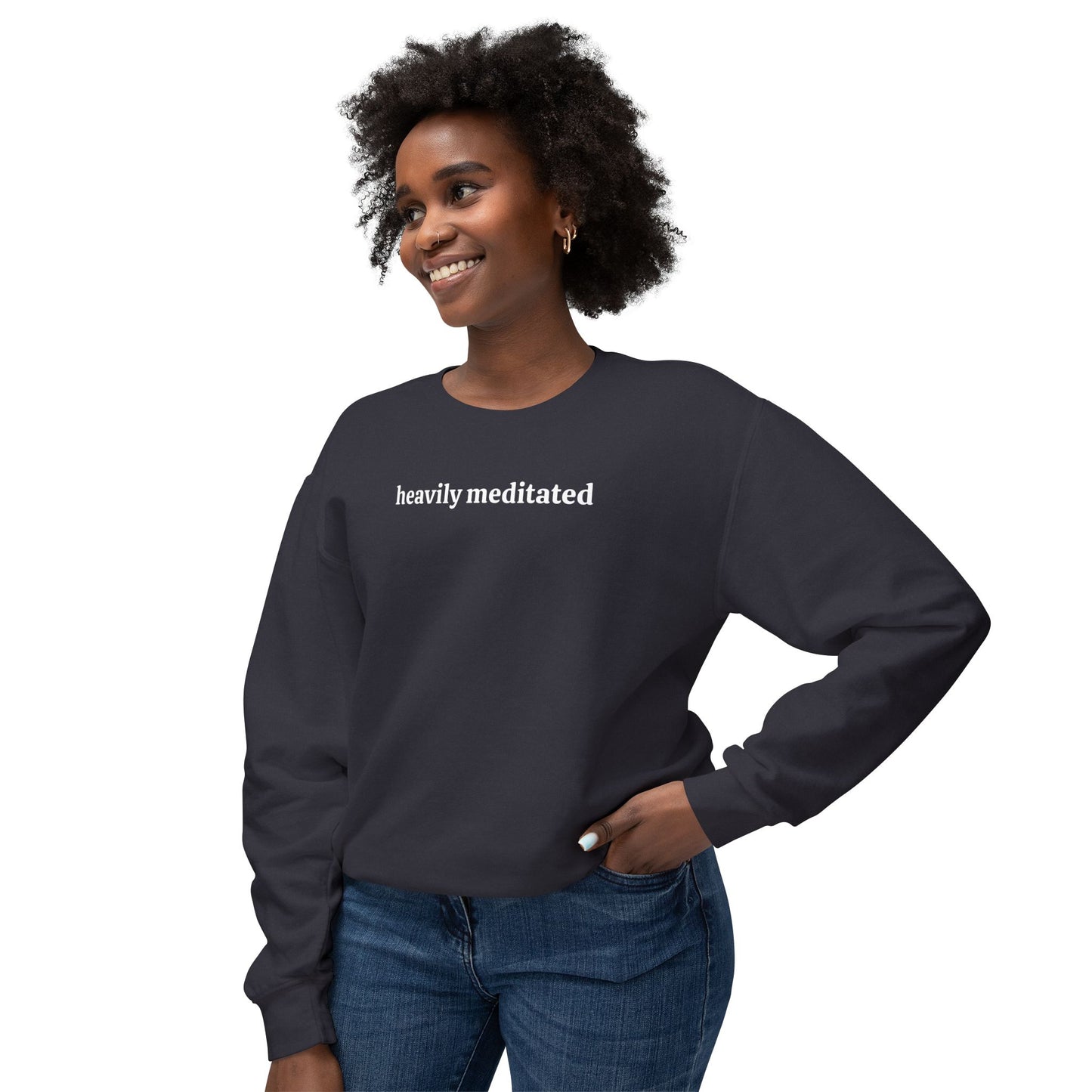 Heavily Meditated Unisex Lightweight Crewneck Sweatshirt