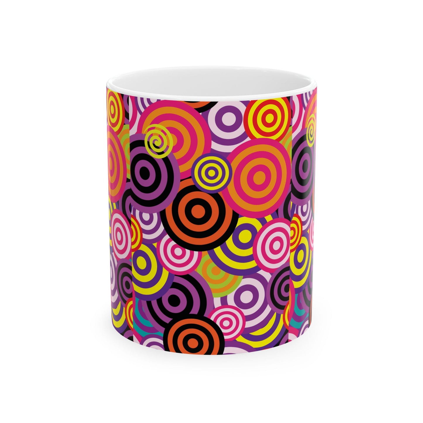 Colorful Circles Classic Ceramic Mug, (11oz, 15oz)