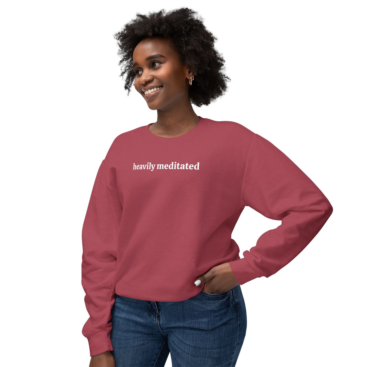 Heavily Meditated Unisex Lightweight Crewneck Sweatshirt