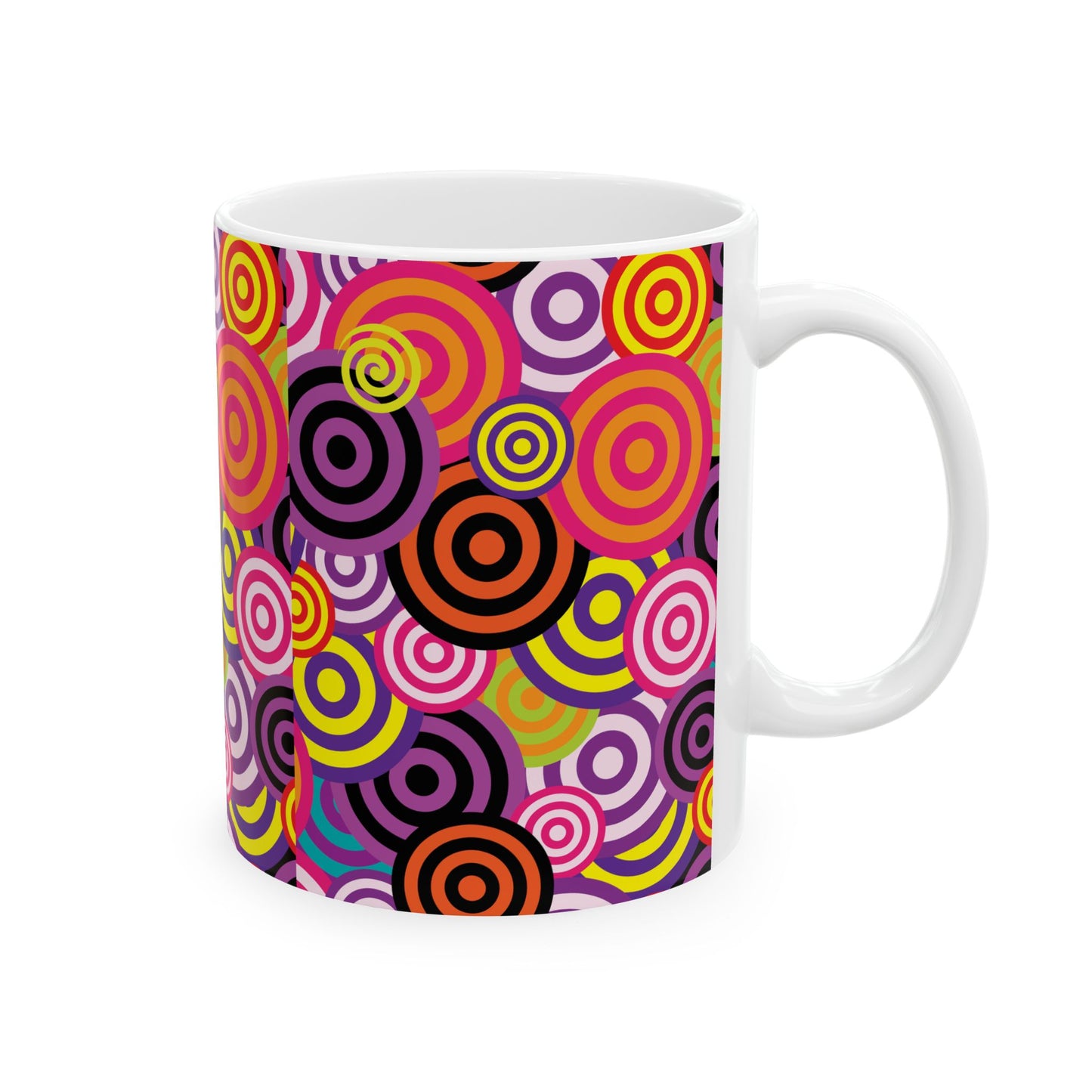 Colorful Circles Classic Ceramic Mug, (11oz, 15oz)