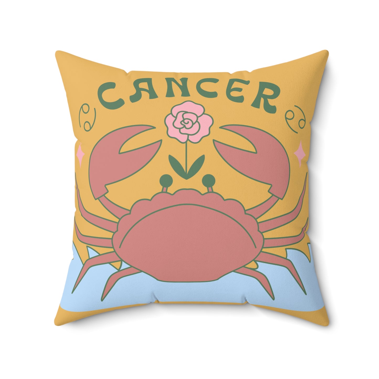 Crab-Style Comfort" Cancer Home Décor Pillow