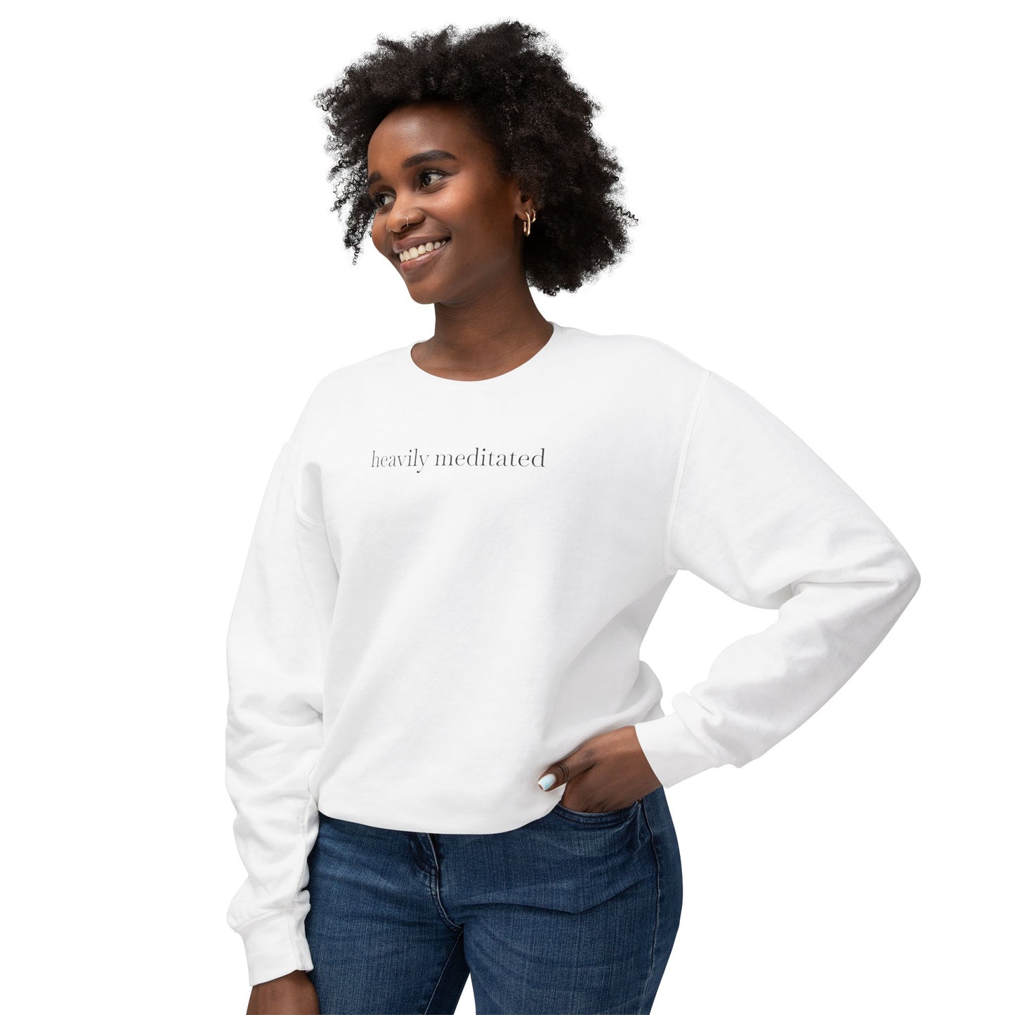 Heavily Meditated Unisex Lightweight Crewneck Sweatshirt
