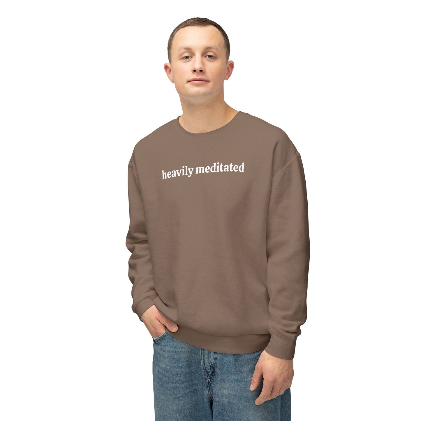Heavily Meditated Unisex Lightweight Crewneck Sweatshirt