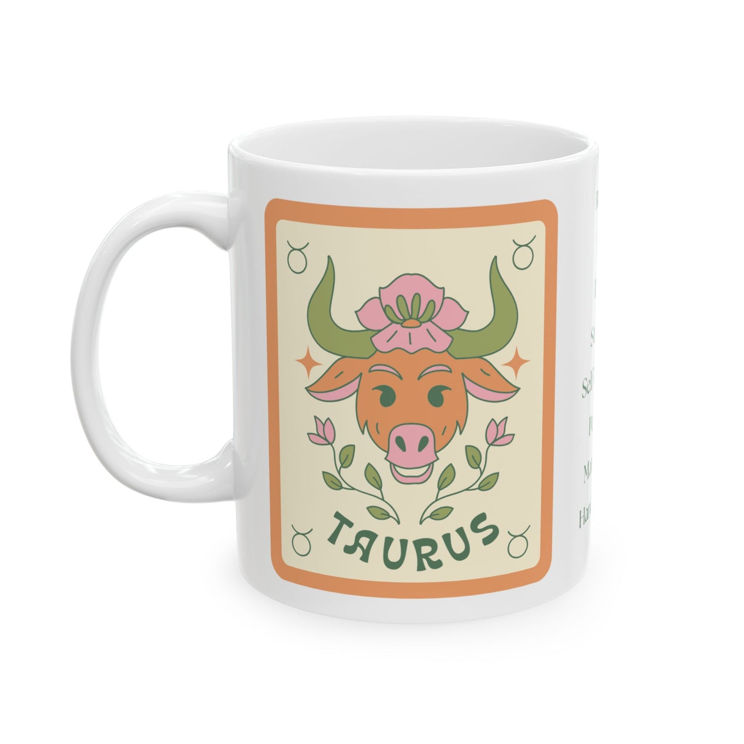 Grounded & Caffeinated Taurus Coffee Mug, (11oz, 15oz)