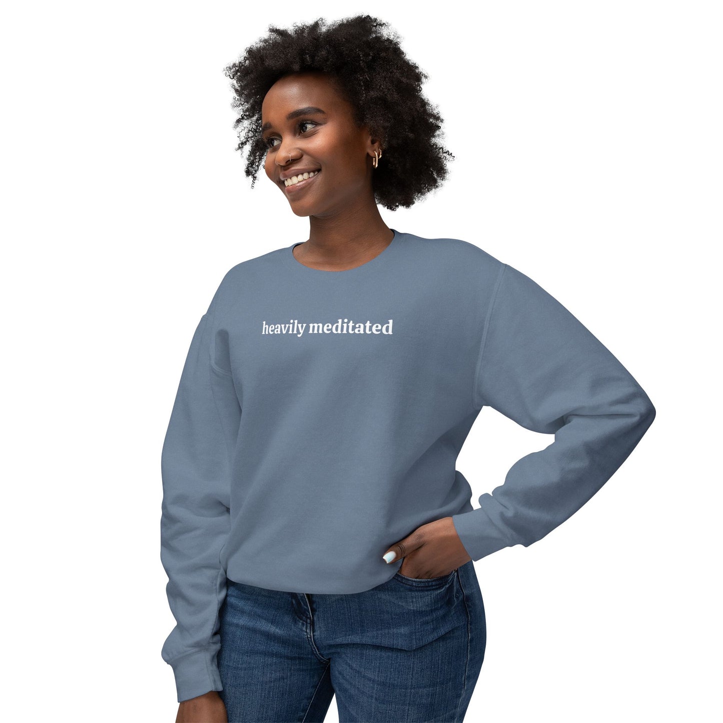Heavily Meditated Unisex Lightweight Crewneck Sweatshirt