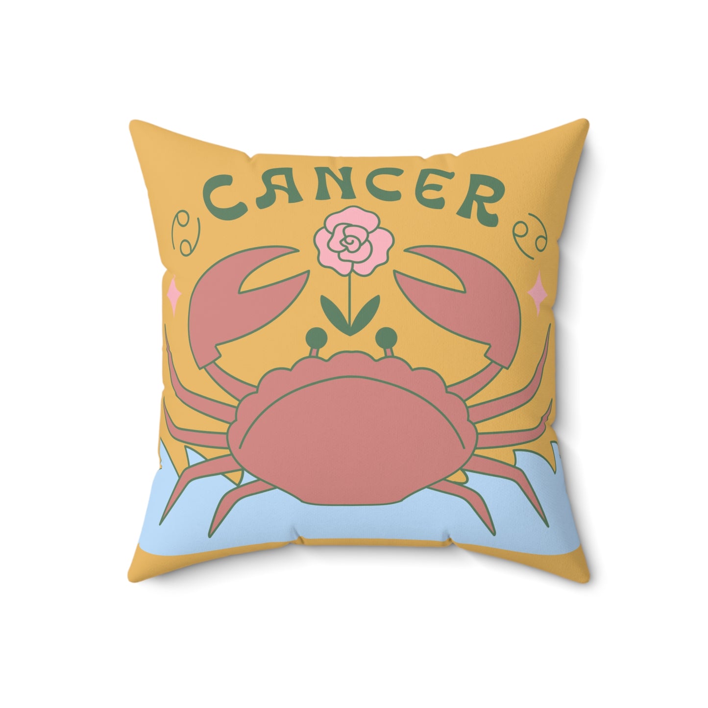 Crab-Style Comfort" Cancer Home Décor Pillow