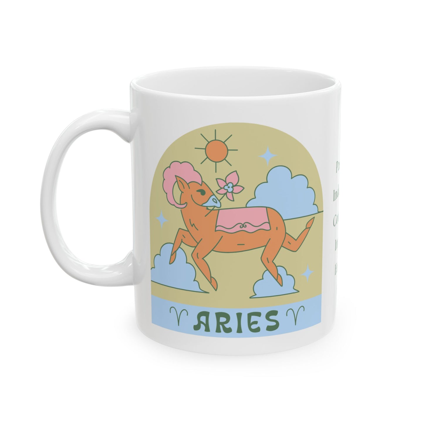 Fueled by Fire & Coffee" Aries Coffee Mug (11oz, 15oz)