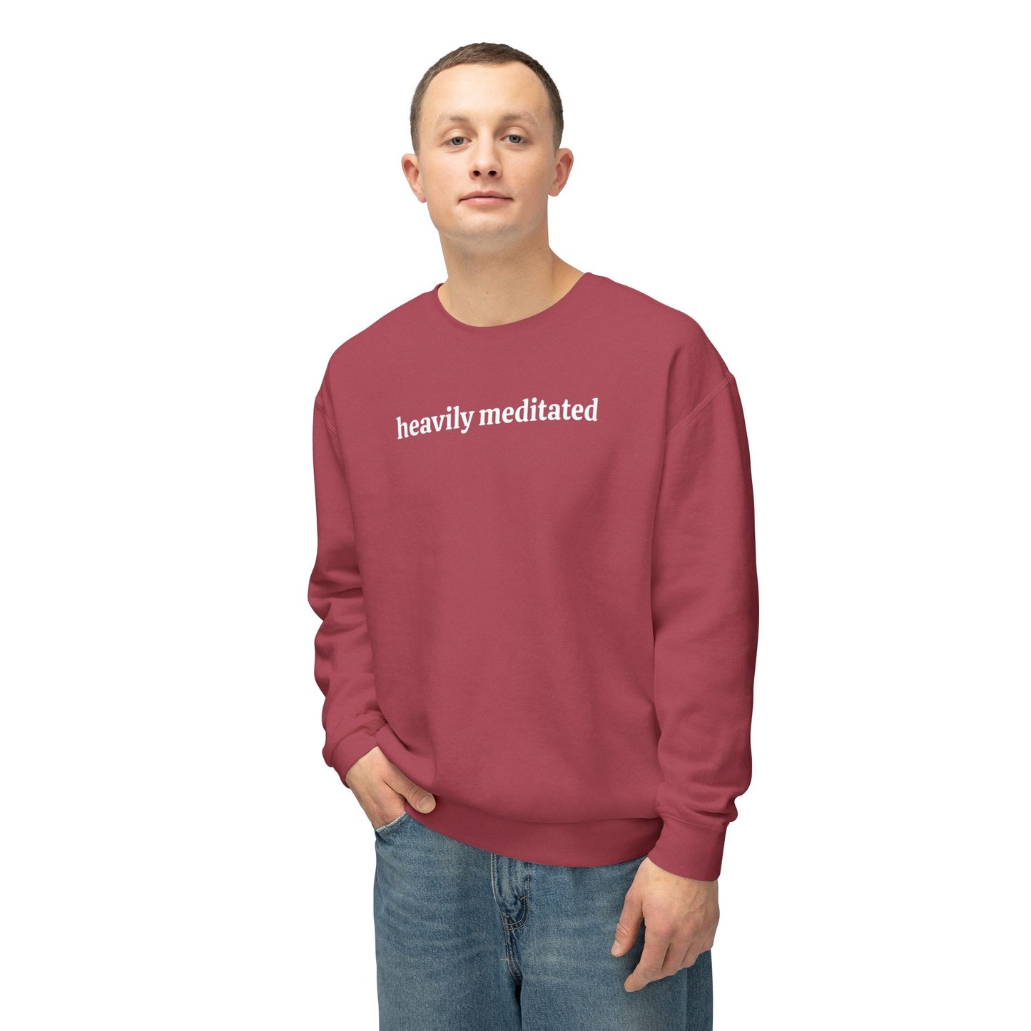 Heavily Meditated Unisex Lightweight Crewneck Sweatshirt