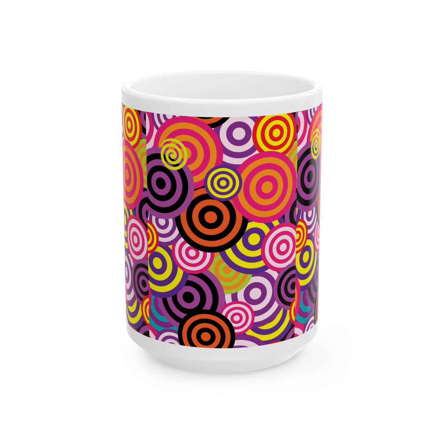 Colorful Circles Classic Ceramic Mug, (11oz, 15oz)