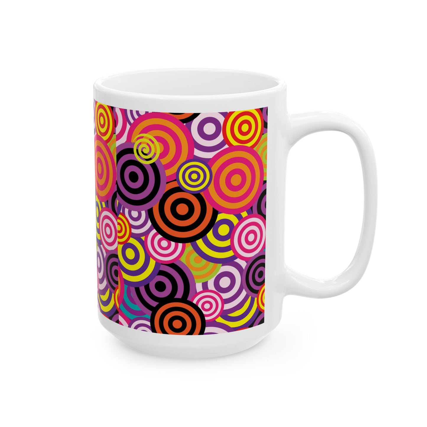 Colorful Circles Classic Ceramic Mug, (11oz, 15oz)